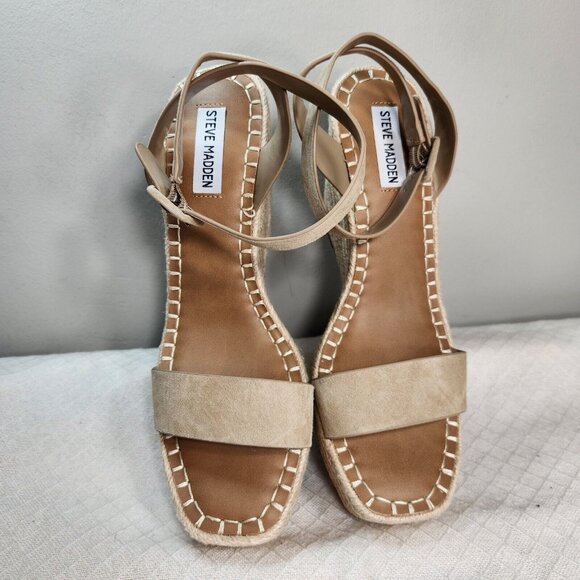 Steve Madden Women's Size 10 M  Wedge Espadrille Sandals Shoes   Beige (64) - Picture 6 of 8